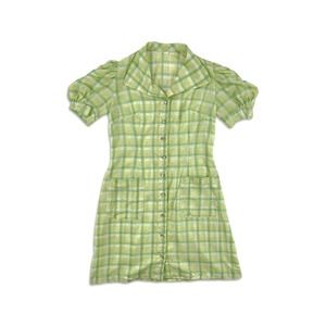 VINTAGE 30S 40S HOUSE DRESS ROBE PUFF SLEEVES DRESS 1930S